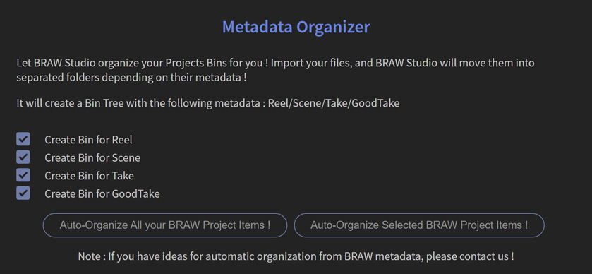 Autokroma BRAW Studio Metadata Organizer Premiere Pro